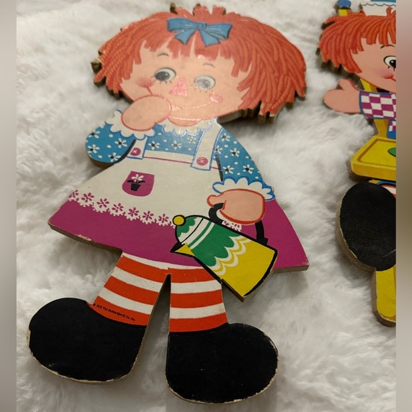 Raggedy Ann & Andy Vintage Nursery Kids Wall Plaque Decor Bobs-Merrill Cut Outs - Picture 11 of 15